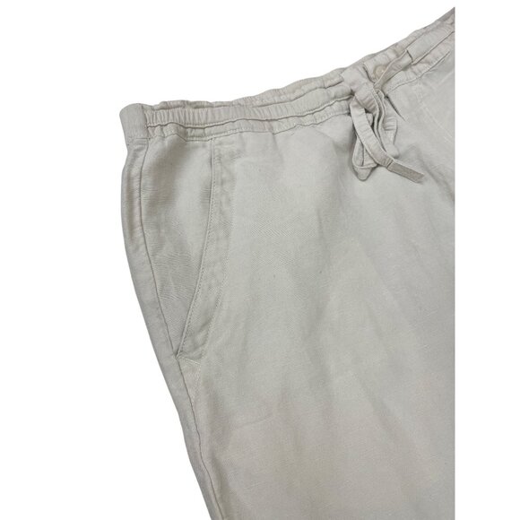 Cubavera womans beige Drawstring Linen blend wide leg pants size 2XB SKU 8437 - Picture 3 of 13